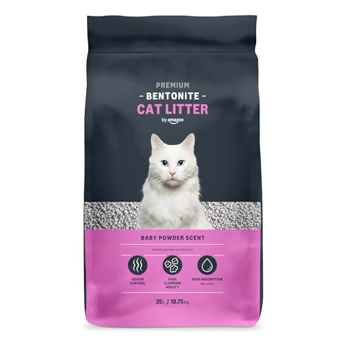 Offerta a tempo: Amazon Lettiera per Gatti Premium in Bentonite, Profumazione al Talco, 25L (Confezione da 1) (in Precedenza Un Marchio Lifelong, Stesso Prodotto) - 40% da 29.51 € a 17.71 €