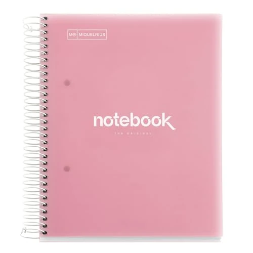 Limitiertes Angebot: Miquelrius - Notizbuch A5 Notizblock Emotionen, 160 Seiten 90 g/m², Raster 5 x 5 mm, 8 farbige Streifen, Mikroperforierte Spirale, Polypropyleneinband, 2-Loch-Lochung, Raster Notizbuch, Rosa von 8.19 EUR auf 6.84 EUR (Spare 16%)