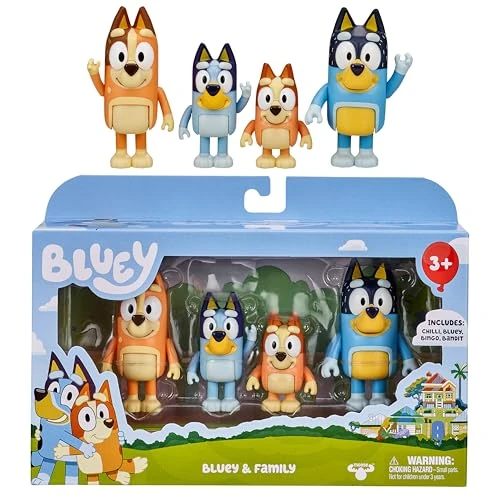 Tijdelijke aanbieding: Bluey and Family: Bingo, Bandit and Chilli 4 Figure pack Articulated Character Action Figures 2.5 inches Official Collectable Toy van 16.99 € naar 12.81 € (25% korting)
