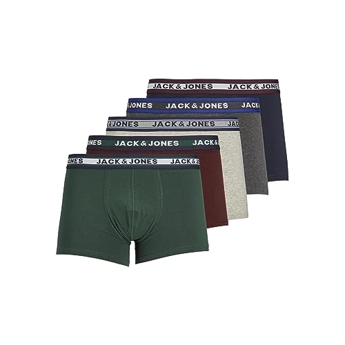 Beperkte aanbieding: JACK&JONES Boxershorts 5-Pack Basis Trunks Korte Onderbroeken Logo Print Design JACOLIVER, Colour:Multicolor, Pant Size:XL van 39.99 EUR naar 26.88 EUR (besparing 33%)