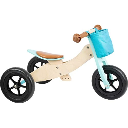 Tijdelijke aanbieding: small foot Loopfiets Maxi 2-in-1 turquoise van hout, drie- en loopfiets, verstelbare zitting en rubberen banden, 11609, groot van 62.97 € naar 62.97 € (0.00% korting)