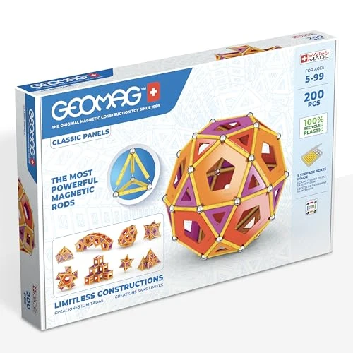 Limited offer: Geomag Classic Magnetic Toys for Kids Ages 5+, 200pc Educational STEM Magnets for Kids - Swiss-Made Magnetic Blocks, Tiles and Building Toys from 100% Recycled Plastic from 64.97 EUR to 64.97 EUR (save 0%)