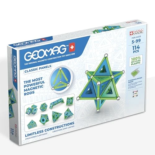 Offerta a tempo: Geomag - Classic Panels 114 Pezzi - Costruzioni Magnetiche per Bambini - Linea Green - 100% Plastica Riciclata - 46% da 70.00 € a 38.06 €