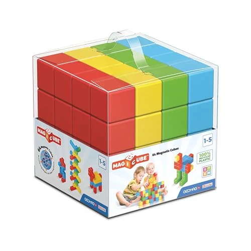 Offerta a tempo: Geomag Magicube - 64 cubi - Costruzioni Magnetiche per Bambini - Linea Green - 100% Plastica Riciclata - 46% da 150.00 € a 80.32 €