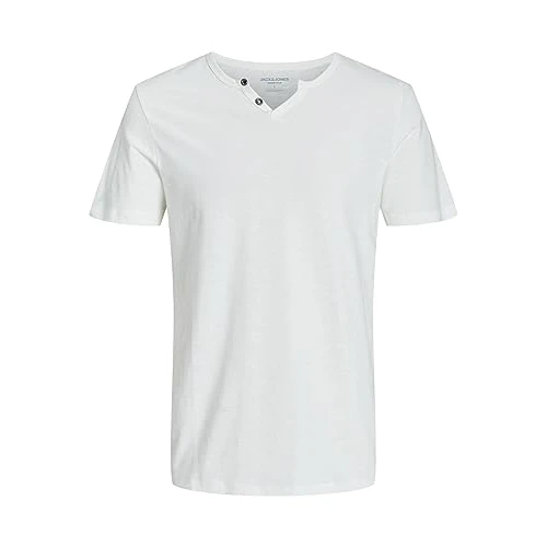 JACK & JONES Jjesplit Neck Tee SS Noos T-Shirt, Cloud Dancer, M (Lot de 1) Homme