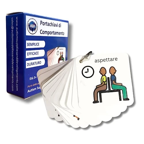 Offerta a tempo: Autism Supplies and Developments Portachiavi Comportamento –Agenda Visiva Bambini Autismo –22 ABA Flashcards –CAA Giochi Montessori/Educativi –Ludattica –Regali Autistici –Italiano - 0.00% da 15.49 € a 15.49 €