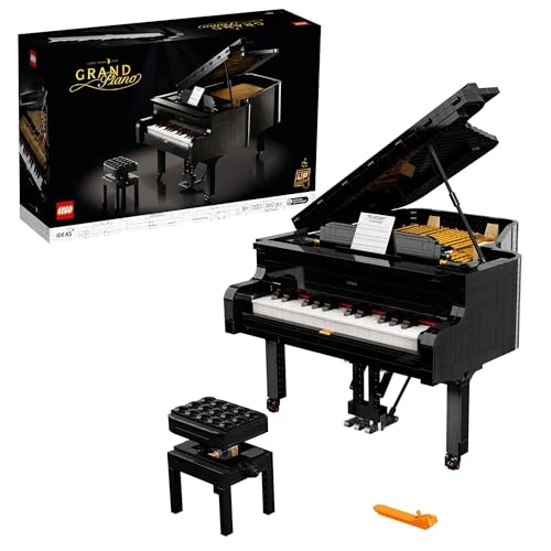 LEGO Ideas Pianoforte a Coda, Set per Adulti, Regalo Espositivo da Collezione con Tastiera Apribile, Motore e Componenti Powered Up Technic con Alimentazione, 21323
