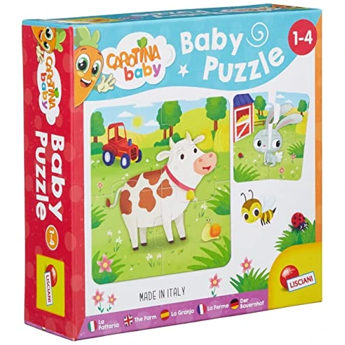 Lisciani - CAROTINA BABY - Puzzle La Granja - Juego Educativo para Niños con Animales de la Granja - Aprendizaje Divertido - Para Niños de 1 a 4 años