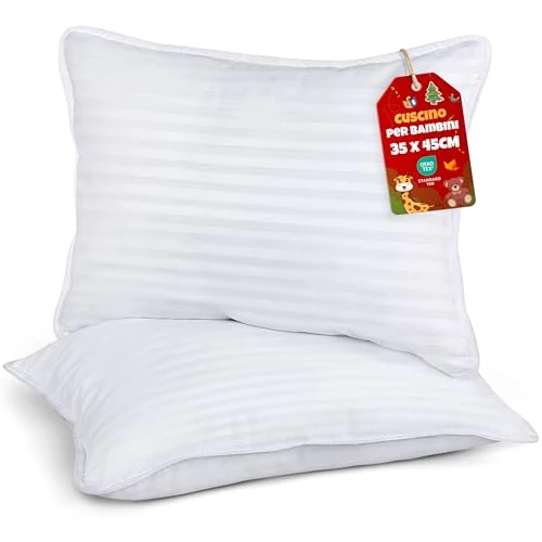 Offerta a tempo: Utopia Bedding Cuscino per Bambini 33 x 45 cm, Set di 2 Cuscini per Bambini, Tessuto in Policotone Traspirante, Cuscino per Bambini per la Nanna, Destinato dai 2 Anni in su (Bianco) - 39% da 22.99 € a 13.96 €