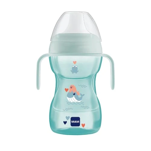 Limited-time offer: MAM Fun to Drink Cup with Handles and Hard Spout, 8+ Months, 270 ml, Light Blue from 13.92 GBP to 13.92 GBP (save 0%)