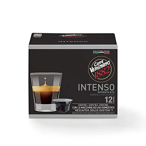 Offerta a tempo: Caffè Vergnano 1882 - 72 Capsule Caffè Compatibili Nescafé Dolce Gusto Intenso - 6 confezione da 12 capsule - 20% da 23.34 € a 18.66 €
