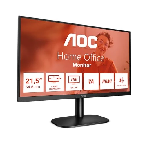 AOC 22B2H/EU Monitor 22 Pulgadas FHD, 75Hz, VA, 4 ms GtG (1920x1080, 1x HDMI 1.4), Negro