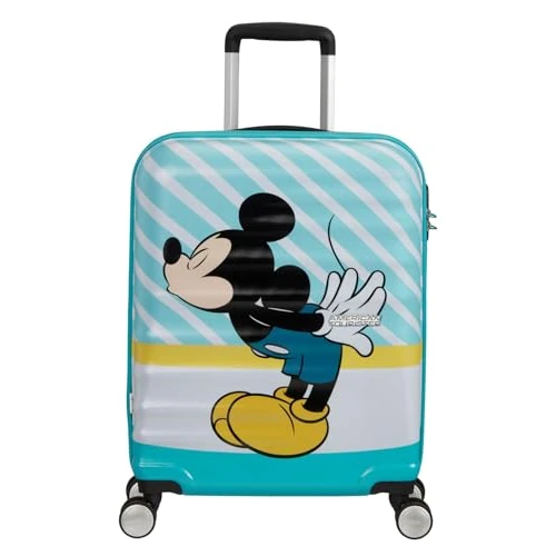 Tijdelijke aanbieding: American Tourister Wavebreaker Disney - Handbagage Koffer 55x40x20 cm, Hardshell Koffer, Cabine Trolley voor Ryanair & de Meeste Luchtvaartmaatschappijen - Mickey Blue Kiss van 145.00 € naar 94.27 € (35% korting)