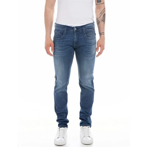 Offre limitée : Replay Herren Jeans Anbass Slim-Fit Hyperflex mit Stretch, Bleu Moyen 009-1 (Blau), 36W / 30L de 79.95 € à 79.95 € (0.00% de remise)