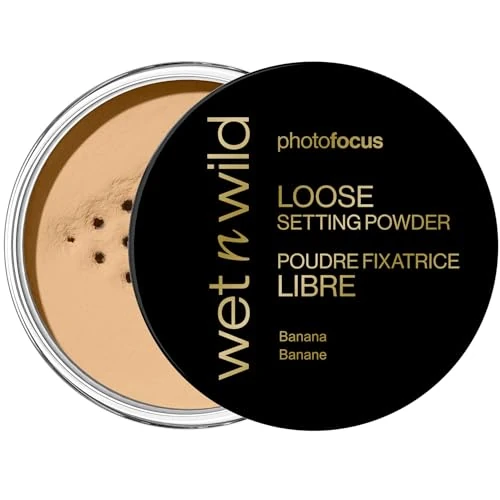 Wet n Wild Photo Focus Polvo Fijador Suelto, Polvo Fijador Sedoso y Liviano para Fijar, Matificar, Absorber la Grasa y Hacer Baking, Efecto Suavizante, Banana, 20g