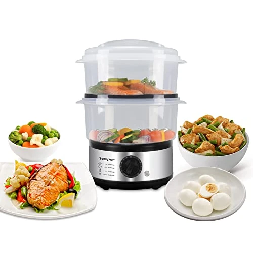 Offerta a tempo: Beper BC.261 Vaporiera da 5 litri - Vaporiera Elettrica Con Timer per Cottura al Vapore di Riso — 20% da 34,82 € a 27,90 €