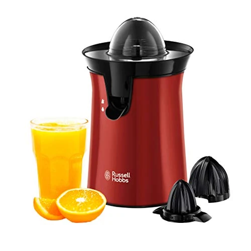 Offre limitee: Russell Hobbs Presse Agrumes Electrique [2 Sens Rotation] Colours+ rouge (2 Cônes Interchangeables,sans BPA,lavables lave-vaisselle, stop-goutte,Facile & rapide, Démarrage auto. par pression) 26010-56 de 49.99 EUR a 29.91 EUR (economie 40%)
