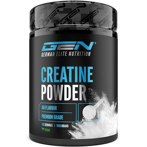 Creatina en polvo - 1kg / 1000 g - Creatina monohidrato en polvo - Óptima solubilidad y microfina - Vegano - 293 aplicaciones