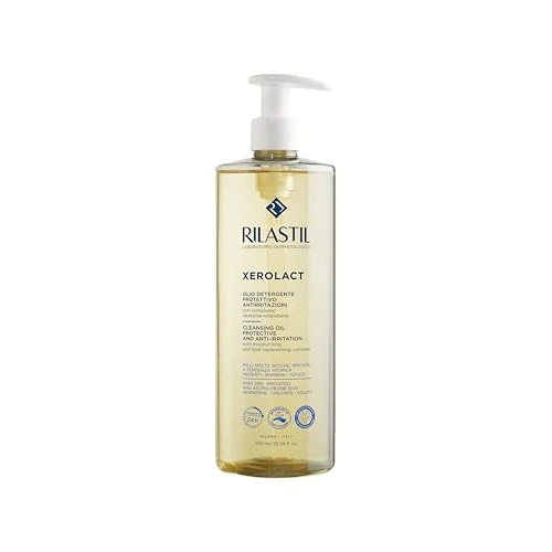 Rilastil Xerolact Olio Detergente Viso e Corpo per Neonati, Bambini e Adulti, Idratante, Relipidante, per Pelli Secche, Irritate e con Tendenza Atopica, Confezione da 750ml