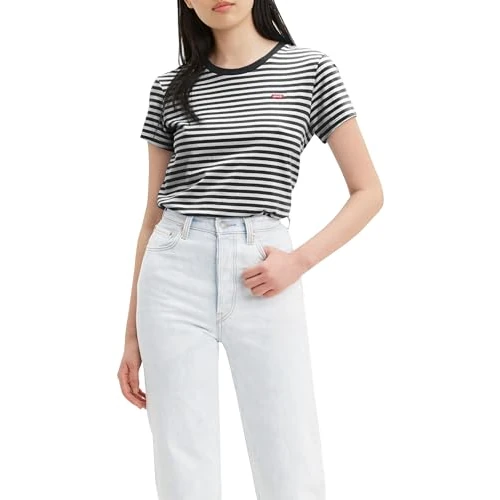 Levi's Femme Perfect Tee, Raita Stripe Caviar, L