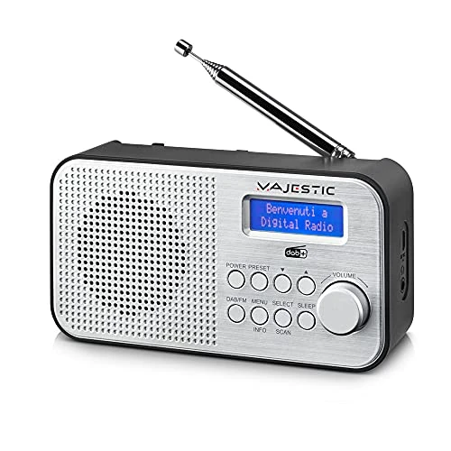 Offre limitée : Majestic RT 194 Dab Radio Portable Dab/Dab+/FM écran LCD, Batterie Rechargeable, Sortie Casque, réveil Deux alarmes et Trois sonneries, Noir de 39.13 € à 39.13 € (0.00% de remise)
