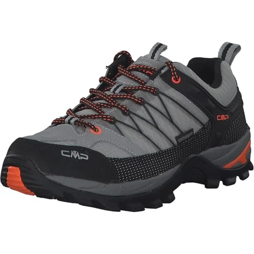 CMP Rigel Low Trekking Shoes WP Homme Chaussures de randonnée, Gris Noir Cemento Nero, 45 EU