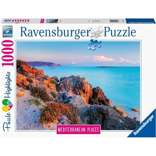 Ravensburger Puzzle 14980 Śródziemnomorska Grecja 1000 Elementów Puzzle Dla Dorosłych (14980) Unikalne Elementy, Technologia Softclick - Klocki Pasują Idealnie