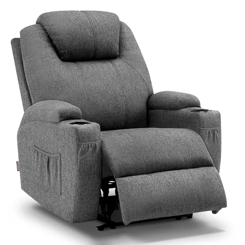 Offerta a tempo: M MCommbo Poltrona relax elettrica Poltrona massaggiante Poltrona TV Funzione reclinabile Riscaldamento a vibrazione Nuovo modello 7061 (Tessuto, Grigio) - 0.00% da 399.99 € a 399.99 €