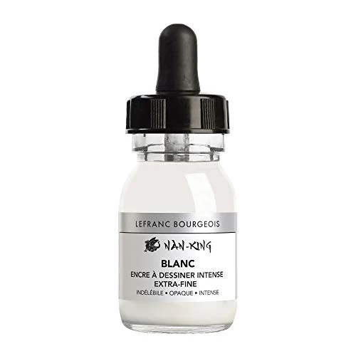 Zeitlich begrenztes Angebot: Lefranc Bourgeois 301284 Nan King Kalligrafie - und Zeichentusche, pigmentierte Tusche, hohe Farbbrillanz, Leuchtkraft für feinste Zeichnungen, Kalligrafie & Skizzen, 30ml Flasche - Weiß von 5.90 € auf 5.50 € (6.78% Rabatt)
