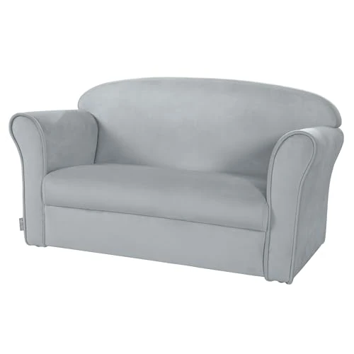 Offerta a tempo: roba Divano per Bambini Lil Sofa - 2 Posti - con Braccioli - Tessuto in Velluto - Morbido e Soffice - Arredamento per Bambini - dai 18 Mesi - Grigio - 0.00% da 123.39 € a 123.39 €