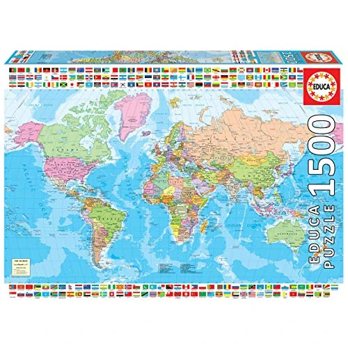 Offre limitée : Educa - Puzzle de 1500 Pièces pour Adultes | Carte du Monde Politique (18500) de 16.42 € à 11.99 € (27% de remise)