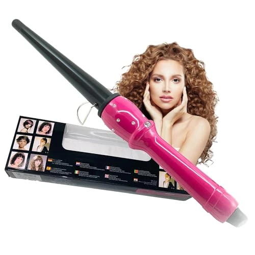Offerta a tempo: TEMPO DI SALDI Cono per Capelli Professionale, Temperatura Max 210°C e cavo girevole a 360°, Cono Arricciacapelli per Acconciatura effetto Beach Waves Veloce e Duratura - 35% da 17.90 € a 11.60 €
