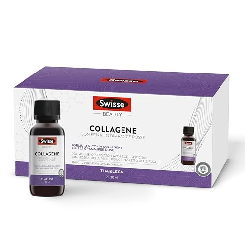 SWISSE Collagene Integratore Liquido - Collagene Idrolizzato da Bere Donna e Uomo con Arance Rosse per Pelle Elastica e Luminosa, Integratori Bellezza Attenua le Rughe, 7 Flaconi x 30 ml Made in Italy