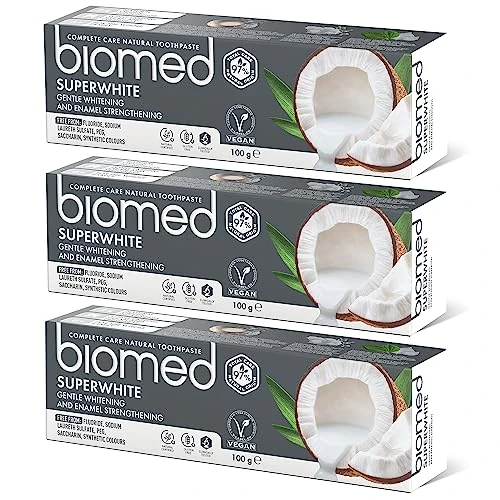 Oferta limitowana: Biomed Superwhite 97% naturalna wybielająca pasta do zębów/wzmocnienie emalii/smak kokosowy, wegański, SLS Free 3x100g z 39.90 zł na 39.90 zł (oszczędź 0.00%)