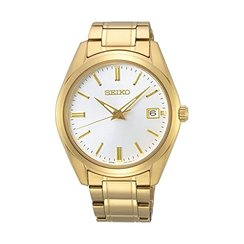 Limited offer: Seiko UK Limited - EU Men's Analogue Analog Quartz Watch with Gold Tone Stainless Steel Strap SUR314P1, One Size from 164.76 EUR to 164.76 EUR (save 0%)