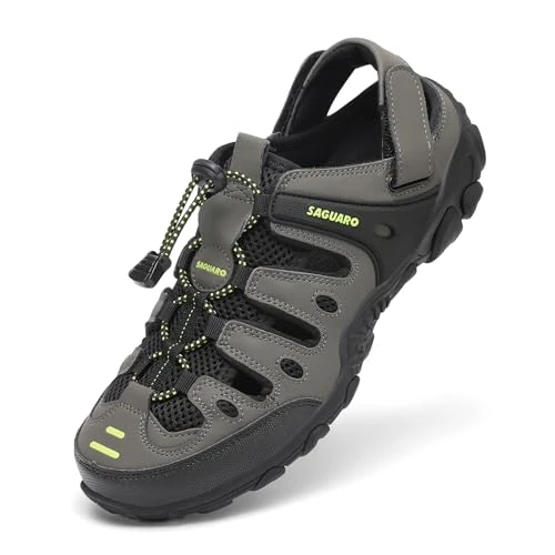 Offerta a tempo: SAGUARO Sandali da Trekking Uomo, Sandali Chiusi, Verde 40 - 54% da 42.99 € a 19.99 €
