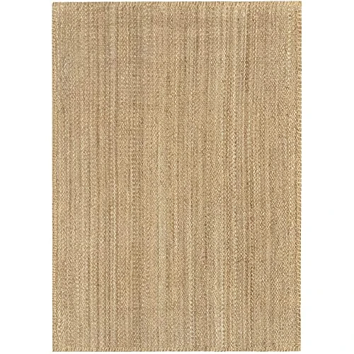 HAMID - Alfombra de Yute Granada 100% Fibra de Yute Natural, Alfombra Suave, Tejida a Mano, Alfombra de Salón, Comedor, Dormitorio, Pasillos, Entrada, Color Natural (230x160cm)