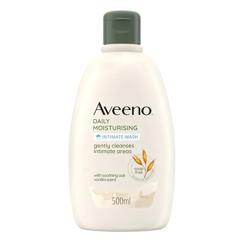 Begrenztes Angebot: Aveeno Daily Moisturising Intimreiniger, Waschmittel für die tägliche Intimhygiene ohne Seife, Intim-Gel mit Vanilleduft, sanftes Reinigungsmittel für empfindliche Haut mit Hafer, 500 ml von 14.06 EUR auf 11.11 EUR (Rabatt 21%)