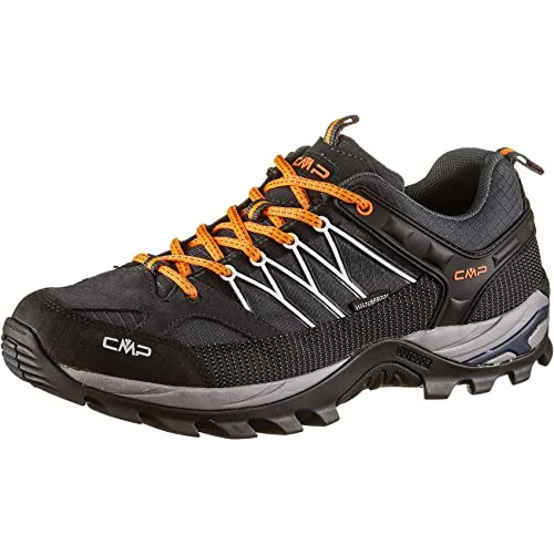 CMP Rigel Low Trekking Shoe Wp, Walking Shoe, Antracite-Flash Orange,