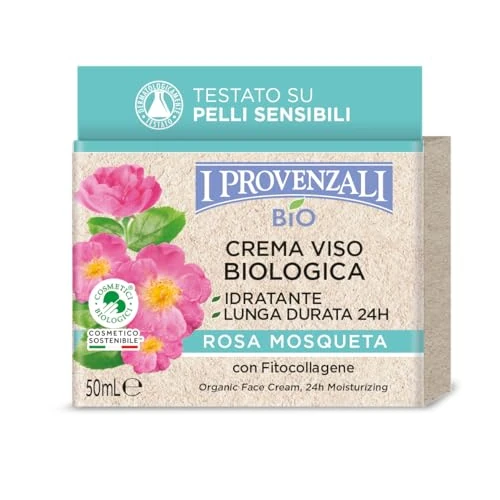 I Provenzali Crema Viso Idratante Biologica Alla Rosa Mosqueta 50M Con Acido Ialuronico Vegetale
