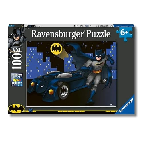 Ravensburger - Puzzles XXL Batman | Puzzle Bambini 6 Anni In Su | Puzzle Ravensburger 100 Pezzi | Giochi Per Bambini 36 X 49 Cm | Regalo Bambino 6 Anni O Più