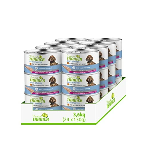 Tijdelijke aanbieding: Natural Trainer Baby Starter Natvoer voor honden met kalkoen, 24 x 150 g, 3,6 kg van 30.59 € naar 30.59 € (0.00% korting)