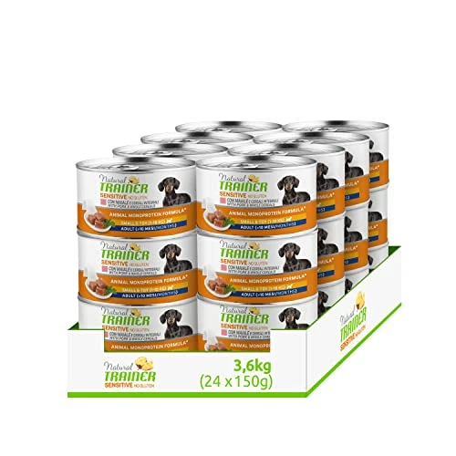 Natural Trainer Sensitive No Gluten natvoer voor volwassen honden met varken - 24 x 150 g - 3,6 kg