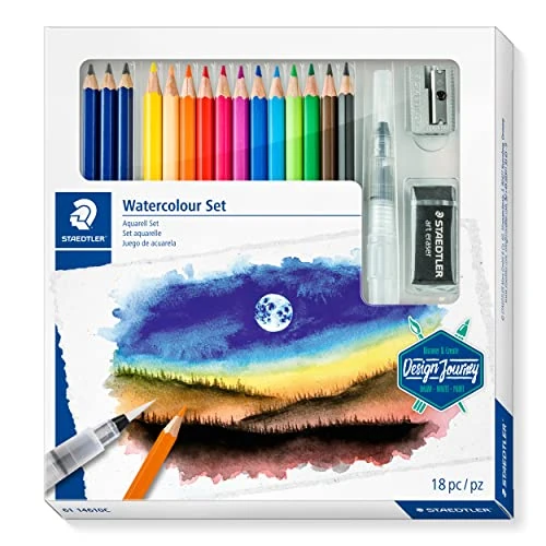 STAEDTLER 61 14610C Design Journey Watercolour Set - Mixed Set for Sketching Beginners (Pack of 18 Pieces)