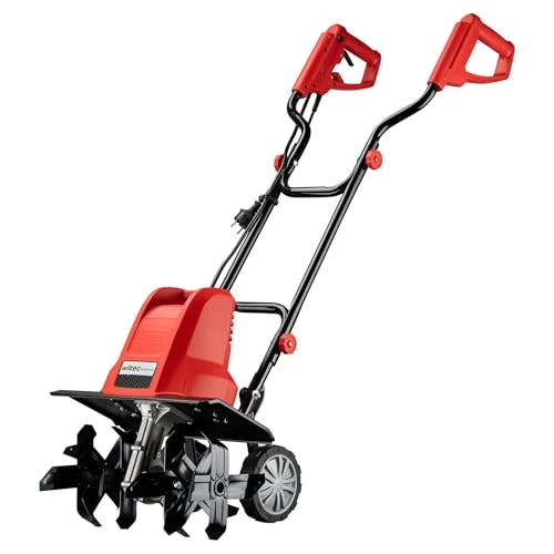 Zeitlich begrenztes Angebot: Wiltec Elektro Gartenhacke 1500 W mit 400 U/min, elektrische Gartenfräse mit 220 mm Arbeitstiefe, Motorhacke mit 24 Klingen, Bodenfräse auf Rädern von 132.99 € auf 132.99 € (0.00% Rabatt)