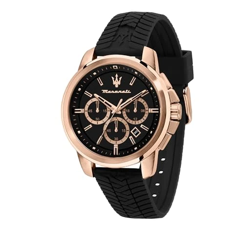 Limitiertes Angebot: Maserati Herrenuhr, Successo Kollektion, aus Edelstahl, Rosegold PVD, Silikon, mit Silikon-Armband - R8871621012 von 199.00 EUR auf 159.20 EUR (Spare 20%)