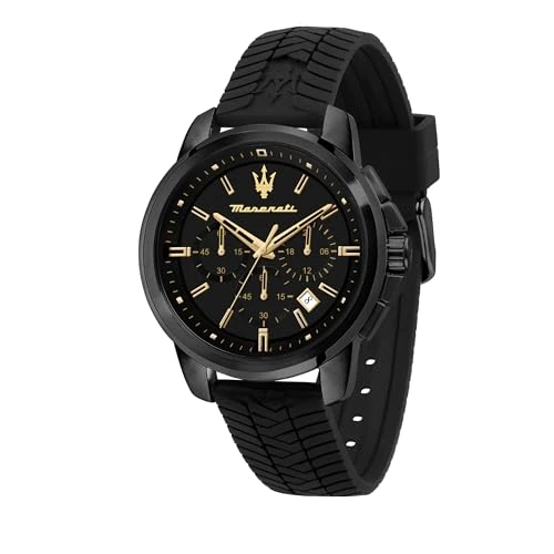 Beperkte aanbieding: Maserati Herenhorloge, Successo collectie, van roestvrij staal, siliconen, met siliconen armband - R8871621011, zwart, Riemen. van 199.00 EUR naar 199.00 EUR (besparing 0%)