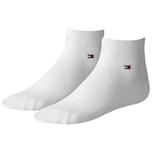 Tommy Hilfiger Hilfiger Iconic Kids' Sports Quarter Socks (2 Pack), calcetines Hombre, blanco, 39/42