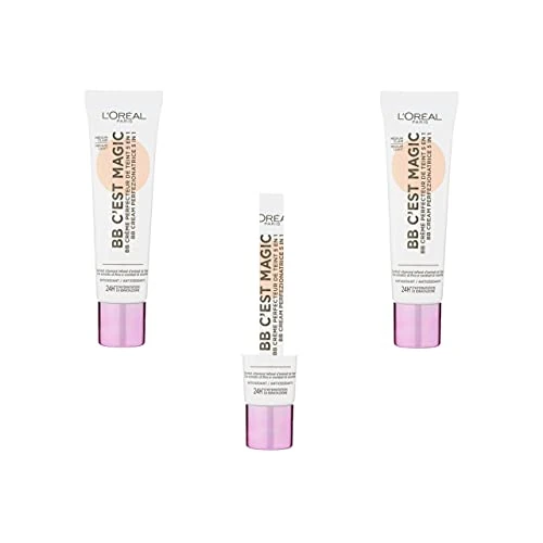 Oferta limitada: L'Oréal Paris BB cream perfeccionador de tez 5 en 1 hidratación 24H/FPS 20-03 Medio Claro, Juego de 3 (3 x 30ml) de 26.99 € a 20.85 € (ahorro 23%)