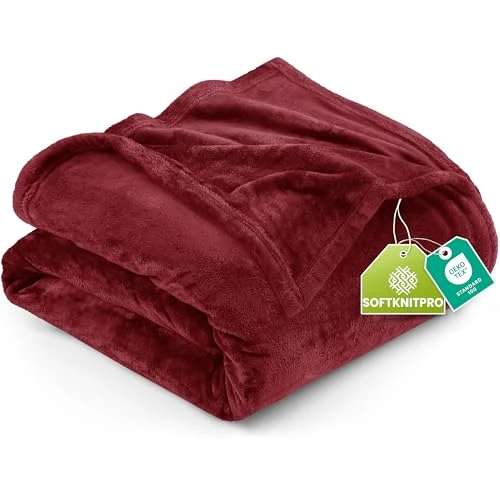 Offerta a tempo: Utopia Bedding Coperta in Pile Coperta Leggera per Letto, Divano o Divano, Adatta a Tutte le Stagioni [259x228 cm, Borgogna] - 0.00% da 31.70 € a 31.70 €